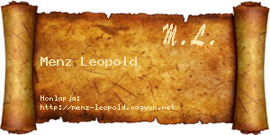Menz Leopold névjegykártya